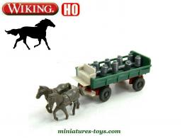 Le chariot laitier hippomobile miniature de Wiking au 1/87e H0