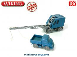 La grue sur roues incomplète et l'Unimog en miniatures Wiking au 1/87e H0 HO