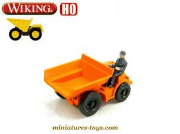 Le mini tracteur Dumper sur roues en miniature Wiking vintage au 1/87e H0 HO