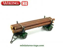 La remorque fardier transport de bois en miniature par Wiking au 1/87e H0 HO