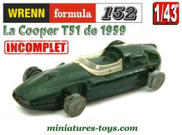 La Cooper T51 miniature pour circuit Wrenn Formula 152 au 1/43e incomplète