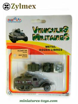L'Half-track américain M3 et la jeep militaire miniatures de Zylmex au 1/60e