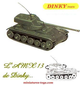 der version chenilles grise nylon dinky toys militaire Char AMX 13 poseur pont 