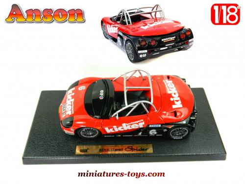 1/18 Diecast Renault Sport Spider In Red And Gray By Anson