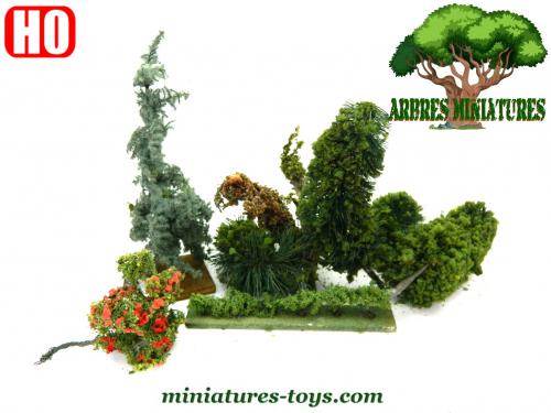 Décoration Paysage Train 10 Arbres Miniatures 12cm DAZZLEEX - Vert Naturel Pour Maquettes Trains Ou Décoration Carton Plume 3mm