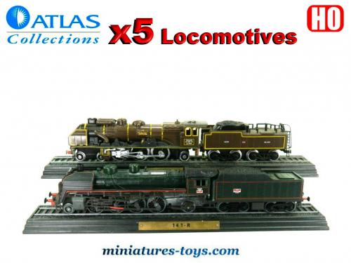 Collection Atlas – 4 Locomotives à Vapeur HO (non Motorisées) – Duchess, Pacific, 232 U 1