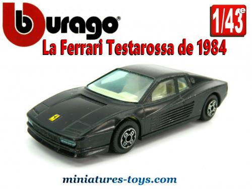 FERRARI TESTAROSSA 1984 noire échell 1/18 BURAGO voiture miniature de