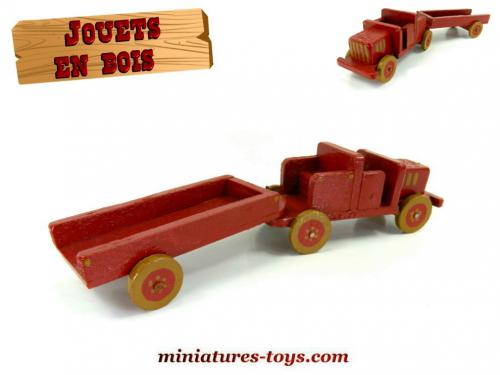 Remorque En Bois Jouet Vintage - Années 1950 - ZAX ALPIA - Occasion
