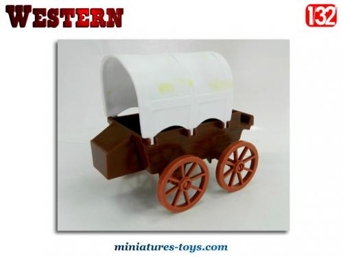 PLAYMOBIL vintage western cowboy chariot bâché double