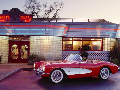 Voiture miniature Chevrolet corvette 1957 - Burago 1/18 - made in Italy - Collection