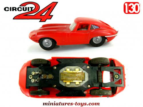 Circuit 24 – Jaguar Type E Rouge, Modèle En Bon état, Made In France