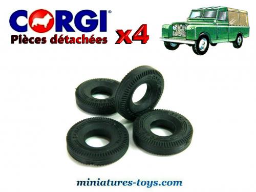 Lot De 4 Pneus Noirs Striés Pour Voitures Miniatures Corgi Toys - échelle 1:43