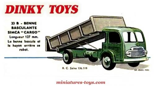 Lot De 2 Dinky Toys France - Simca Cargo N°32 - Camions Métal 1/43 - Années 1950 - Occasion