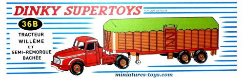 Dinky Toys F 36B Tracteur Willème avec semi-remorque bâchée