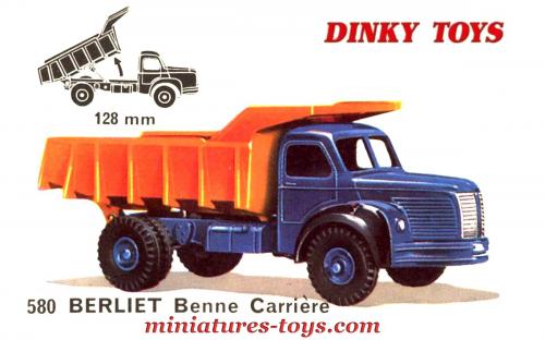 DINKY FRANCE 572 Echelle 1/43 | BERLIET TRUCK G.B.O. AVEC BENNE