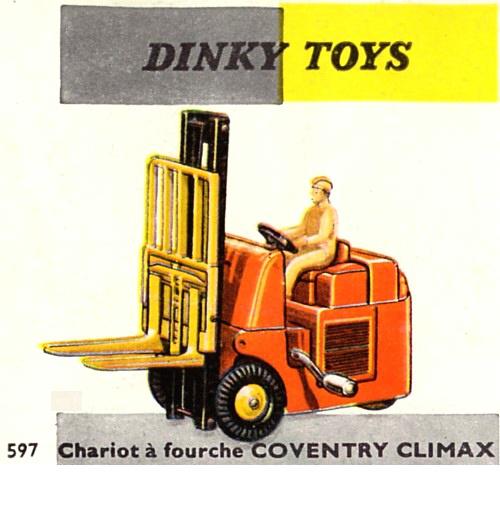 Camion Chariot à Fourche Dinky Toys Ancien - Modèle Coventry Climax Réf. 401 - Occasion Collector
