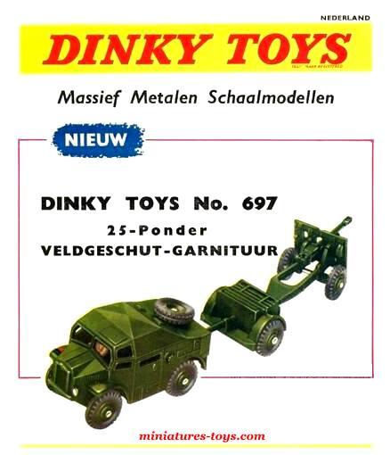 repro dinky n52 BOITE tracteur d'artillerie MORRIS  militaire 688 