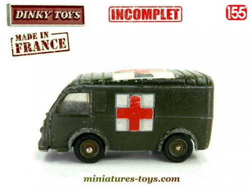 DINKY TOYS Réf 80F Renault Goelette Ambulance militaire JANTE CONCAVE