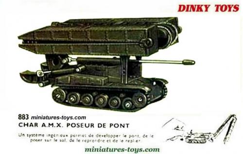version chenilles grise nylon dinky toys militaire Char AMX 13 poseur pont der 