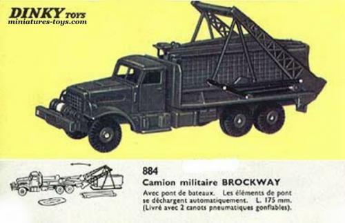 Dinky Toys 884 Camion Militaire Brockway Poseur De Pont Avec Nacelle - Occasion