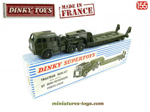 Dinky Toys D'origine N°890 - Semi-remorque Berliet Porte-char Militaire - Avec Boîte - Occasion
