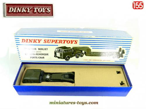 BERLIET TOUS TERRAINS Avec Remorque Porte Char - Dinky Toys EUR 65,00