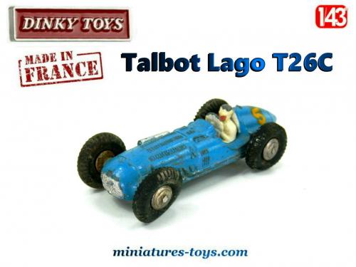 Dinky Toys 23H - TALBOT Lago Auto de course bleu, Original, etat d'usage - Collection Dinky Toys 23H - TALBOT Lago Auto de course bleu, Original, etat d'usage - Collection