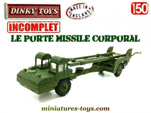 DINKY TOYS, BOITE d'origine pour camion lance fusée CORPORAL militaire