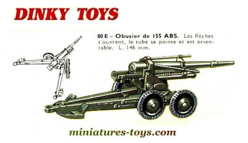 Vtg Dinky Toys France 80E Obusier de 155MM A.B.S. GUN (1
