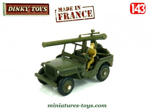 Ancien Dinky Toys Militaire 829 Jeep Avec Canon 106 SR Meccano Boîte D