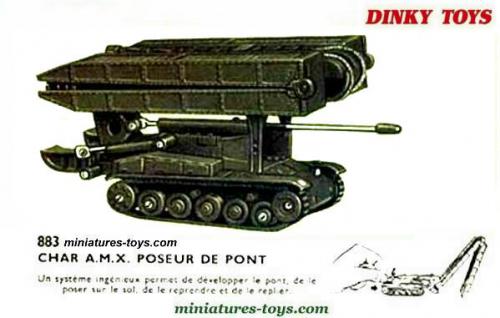Dinky Toys Char AMX Meccano made in france à restaurer 8 x 4 cm