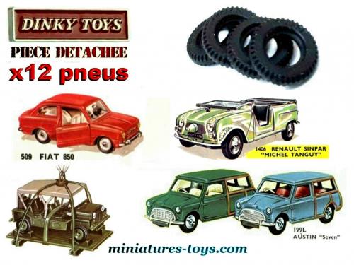 Pneus Striés Dinky Toys D08 Pour Voitures Miniatures Série 500, Ami6, Etc. - Occasion