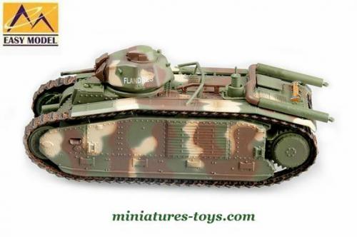 145Z Rare Jouet Ancien Plâtre Char Français B1 Bis Camouflée WWII L 12.3 cm