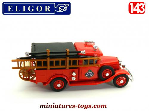 Camion De Pompiers Ford V8 1932 à L'échelle 1/43 Eligor - Trenton Fire Dept, Métal, Dans Sa Boîte
