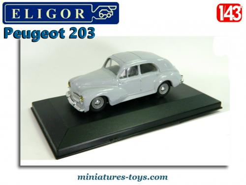 Modèle Réduit Ancien Peugeot 203 Berline 1954 - Eligor 1/43 - Gris Clair - En Boîte