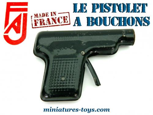 Pistolet jouet à bouchon en tôle vintage 50/60 n°3 - Insignes en tissu
