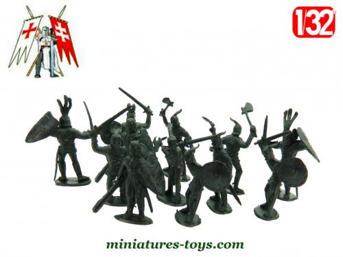 Lot De 9 Figurines Soldats Moyen âge En Bronze - Cavalerie Française - 10cm