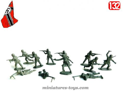 Lot Britains 6 Soldats Seconde Guerre – 3 Allemands + 3 Américains – échelle 1/32 (60mm)