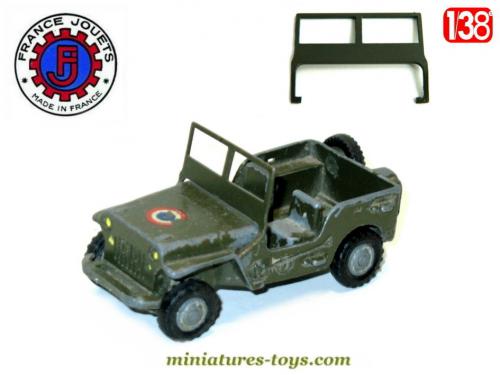 Jeep Willys Police Bachée 1/43 - France Jouet FJ Gevarm - Occasion