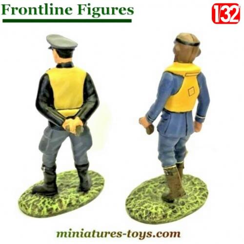 3 Pilotes RAF Britannique – Figurines Corgi Plomb Vintage, Sans Boîte