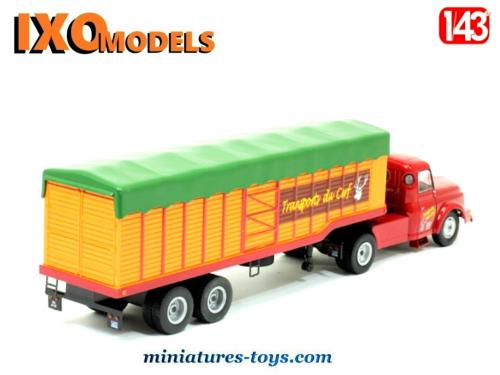 Willeme LD 610 camion + remorque bâchée bleu à ridelles hautes (1956) [REE