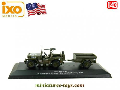 Solido 1/43 – Jeep Willys + Remorque – Vert – Militaire N°256 & 213 – Parfait état
