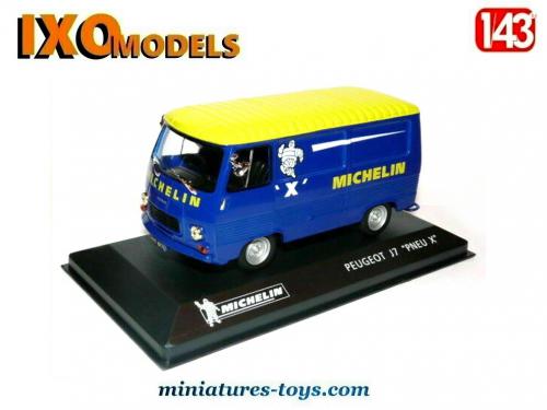 Voiture miniature Peugeot J7 Michelin Echelle : 1/43ème Bleu/Jaune Bleu