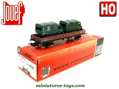 JOUEF - SNCF- WAGON PORTE CHAR + JEEP - Ech HO - Ref 6602- NEUF SOUS