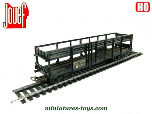 Wagon Porte-autos STVA SNCF Electrotren HO 1/87 - époque 5, Gris, Réf 6021