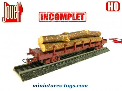 Wagon Plat JEP échelle HO – À Bogies Et Ranchers – Chargement De Grumes – Occasion