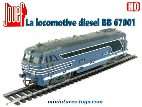 Locomotive diesel BB67001 avec wagon chaudière, Jouef, Ho (1/87) - Modélisme