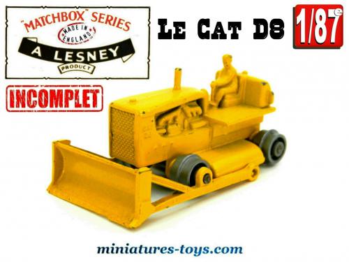 VINTAGE MATCHBOX LESNEY, MOKO No. 8, CATERPILLAR BULLDOZER NEAR MINT