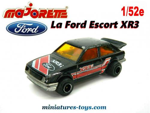 La Ford Escort XR3 noire en miniature Majorette France au 1 52e miniatures toys