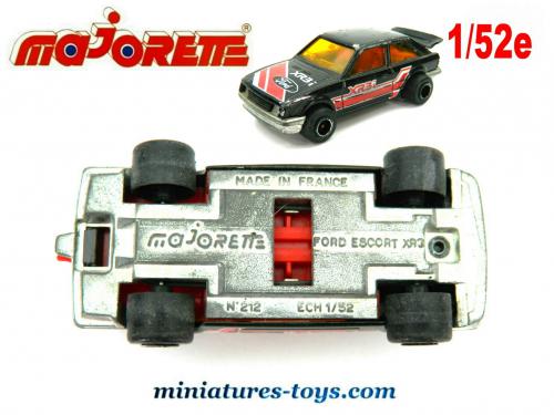 La Ford Escort XR3 noire en miniature Majorette France au 1 52e miniatures toys